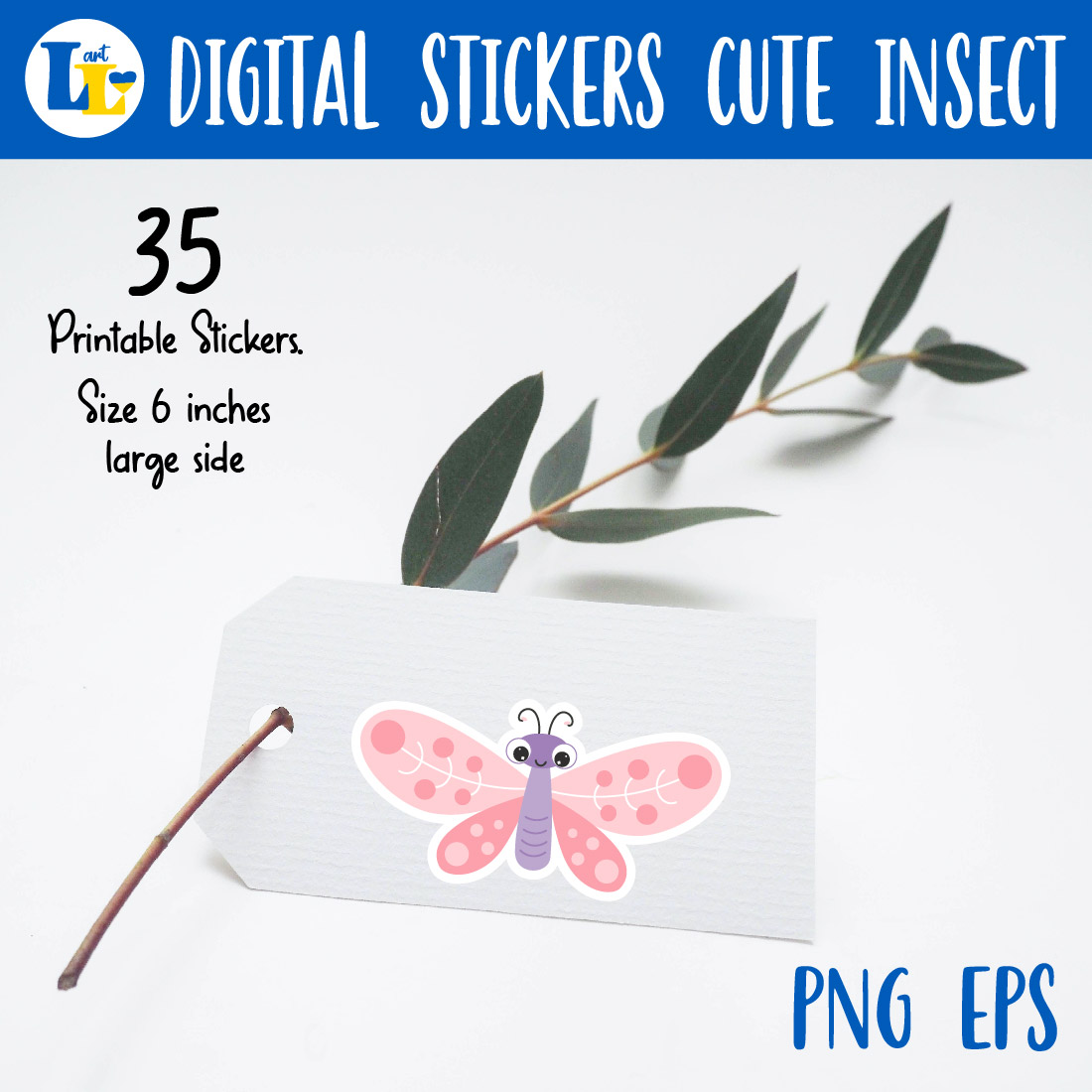 35 Cute Insect Stickers Bundle