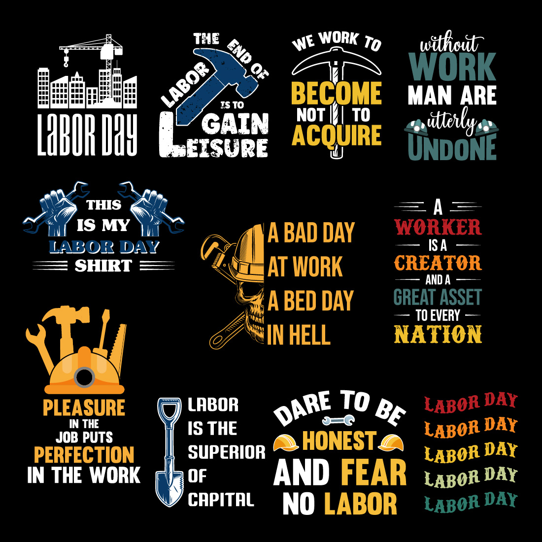 Labor Day Tshirt Design Bundle example.