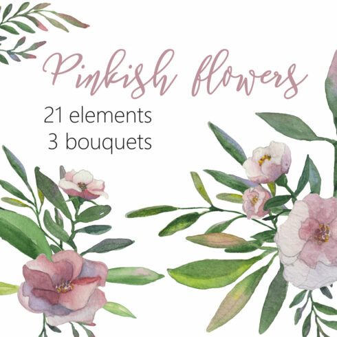 Wedding Watercolor Flowers Clipart cover image.