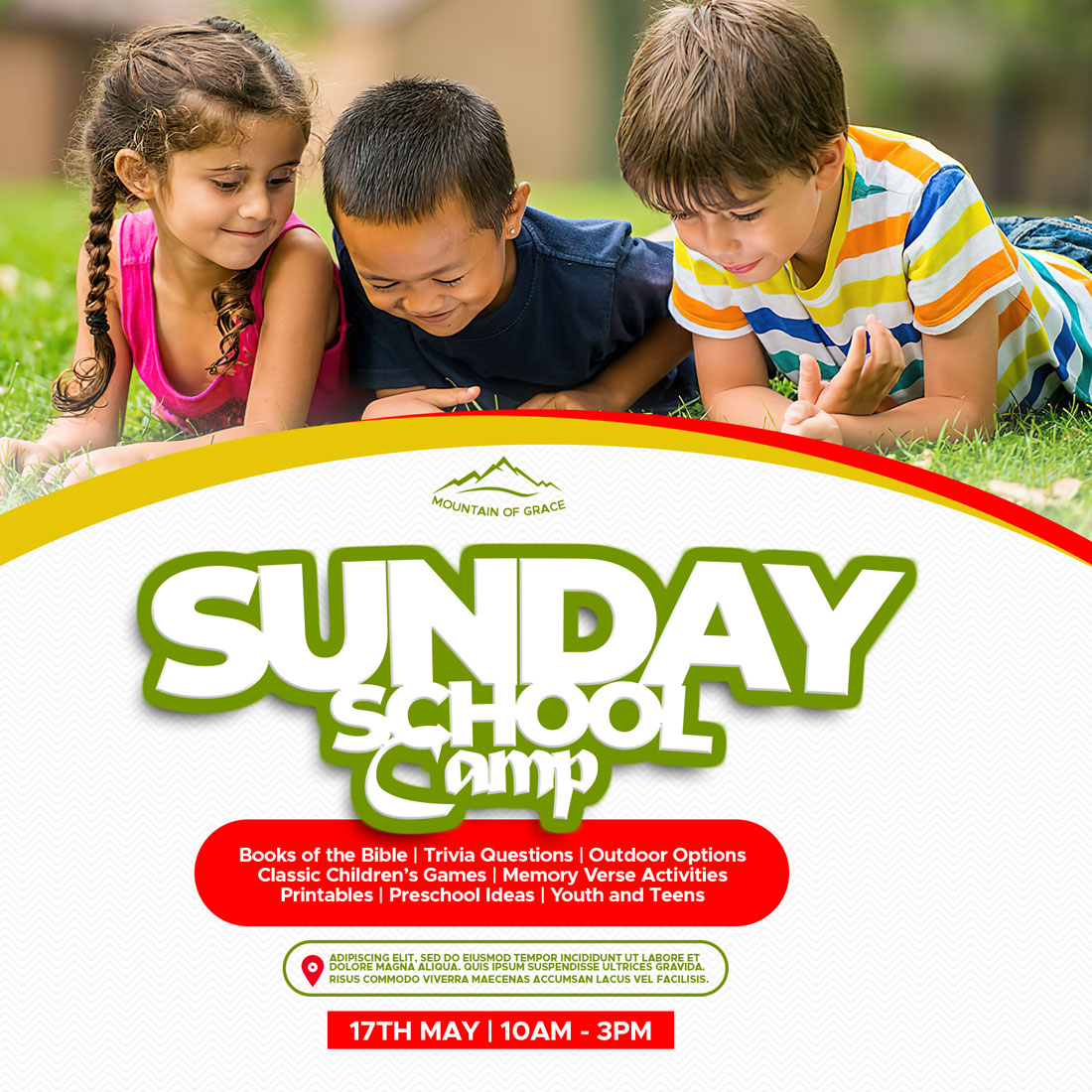 Sunday School Flyer Poster Template cove rimage.