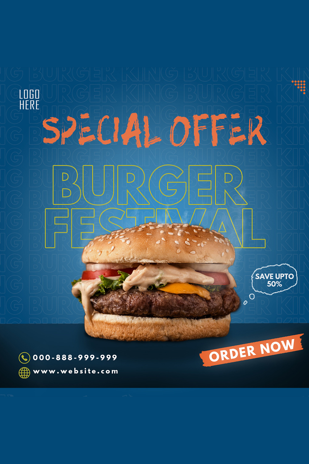 Burger Flyer Template - Social Media Post pinterest.