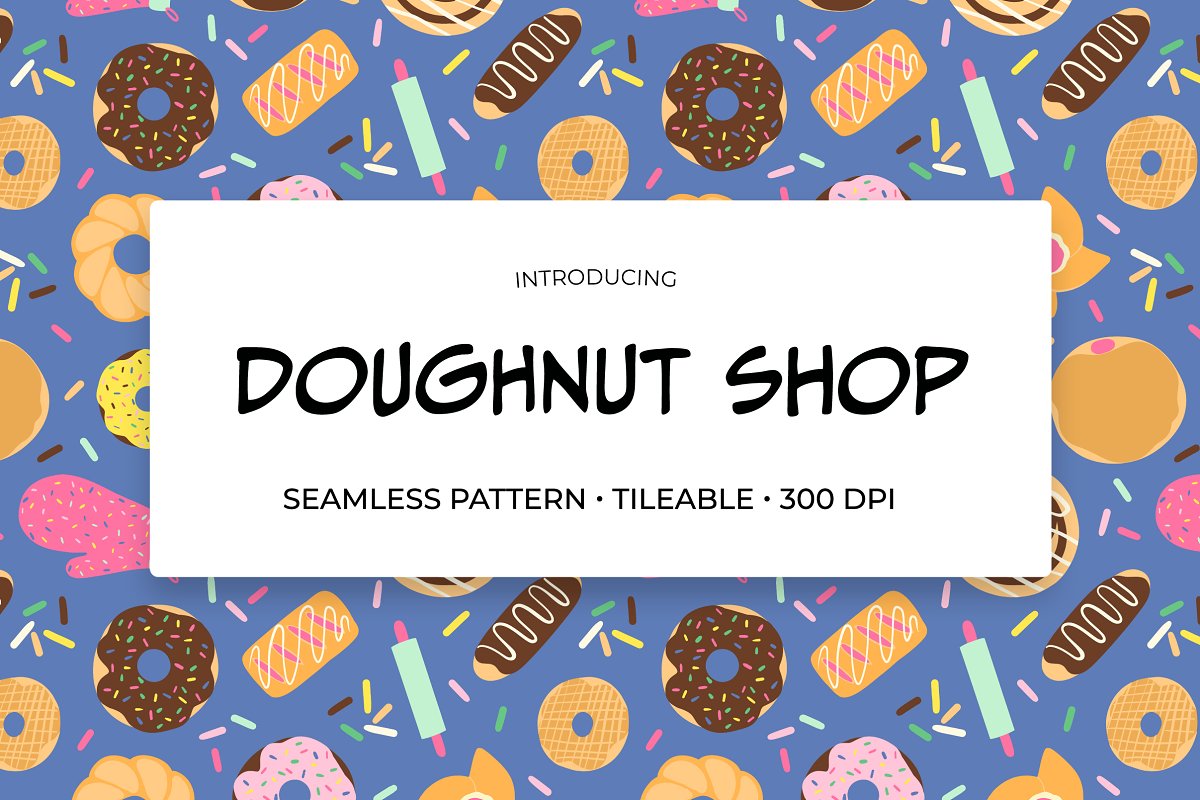 Cover image of Doughnut Shop Seamless Pattern.