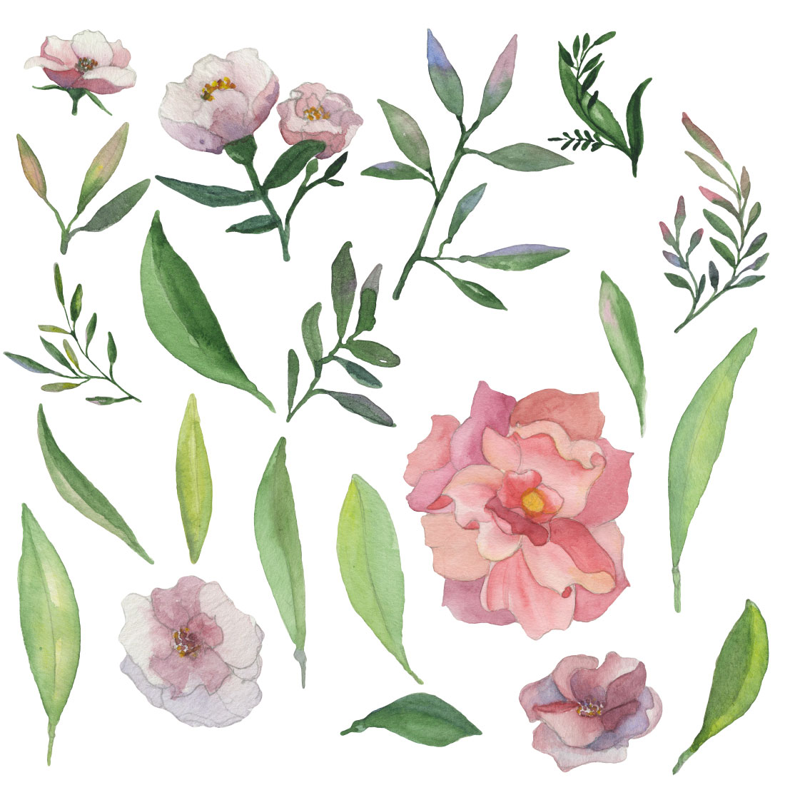 Wedding Watercolor Flowers Clipart