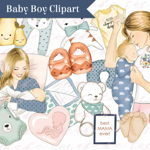 Baby boy clipart - main image preview.