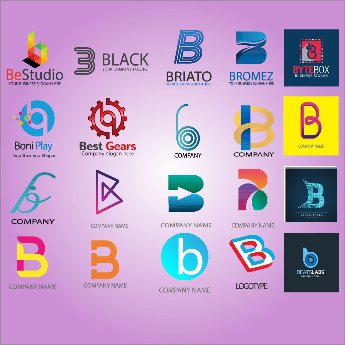 Letter B Stylish Logo Designs for under 10$ only