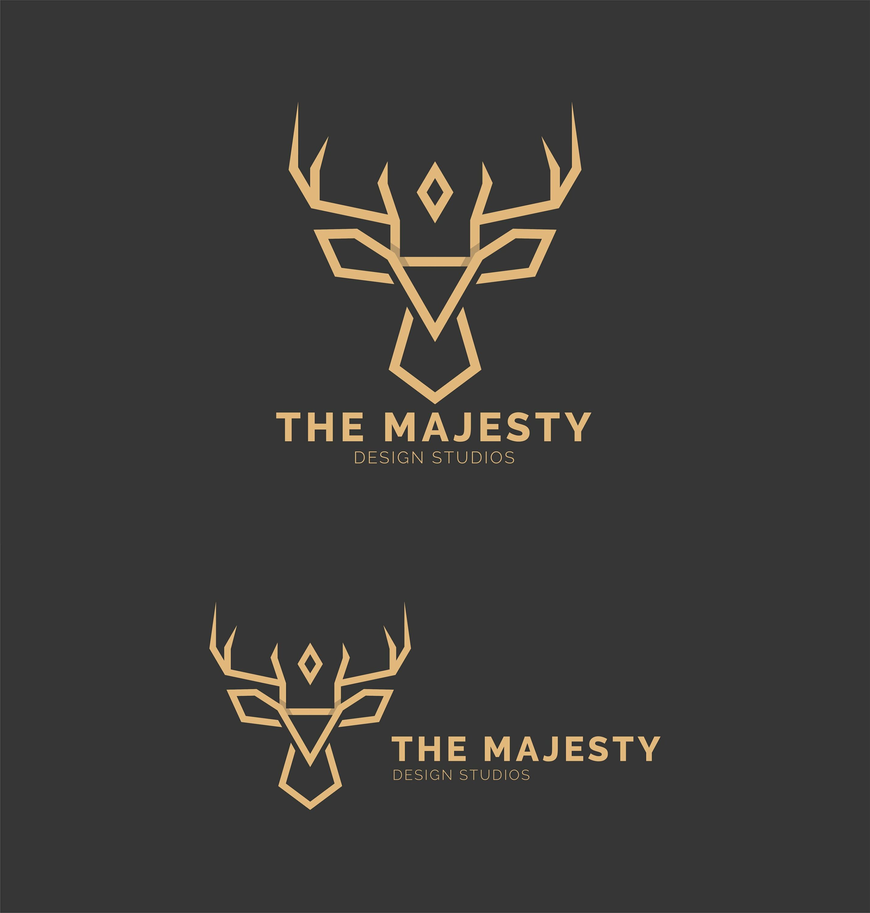 Black background with luxury gold deer logo.