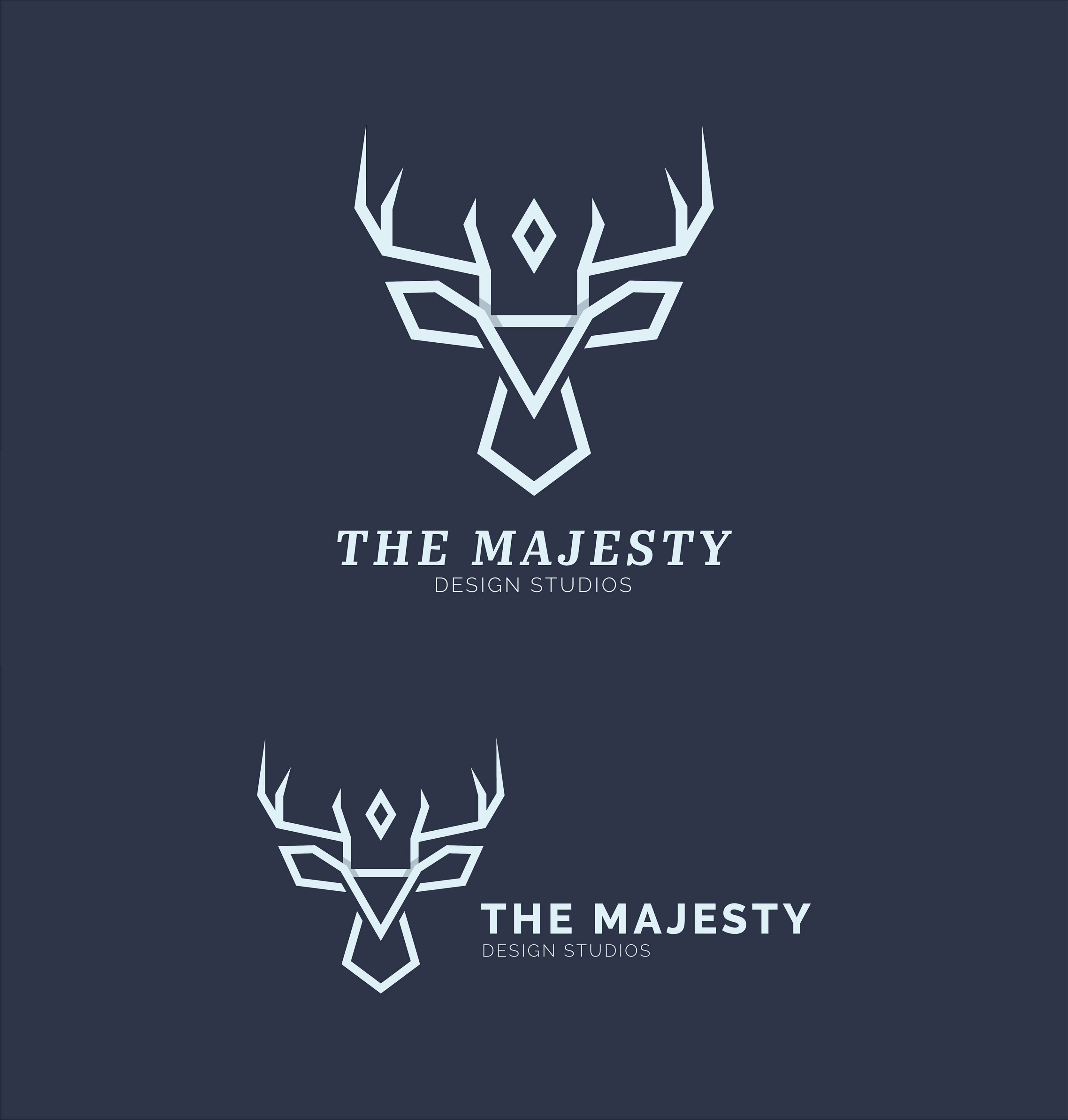 Black background with luxury silver deer logo.