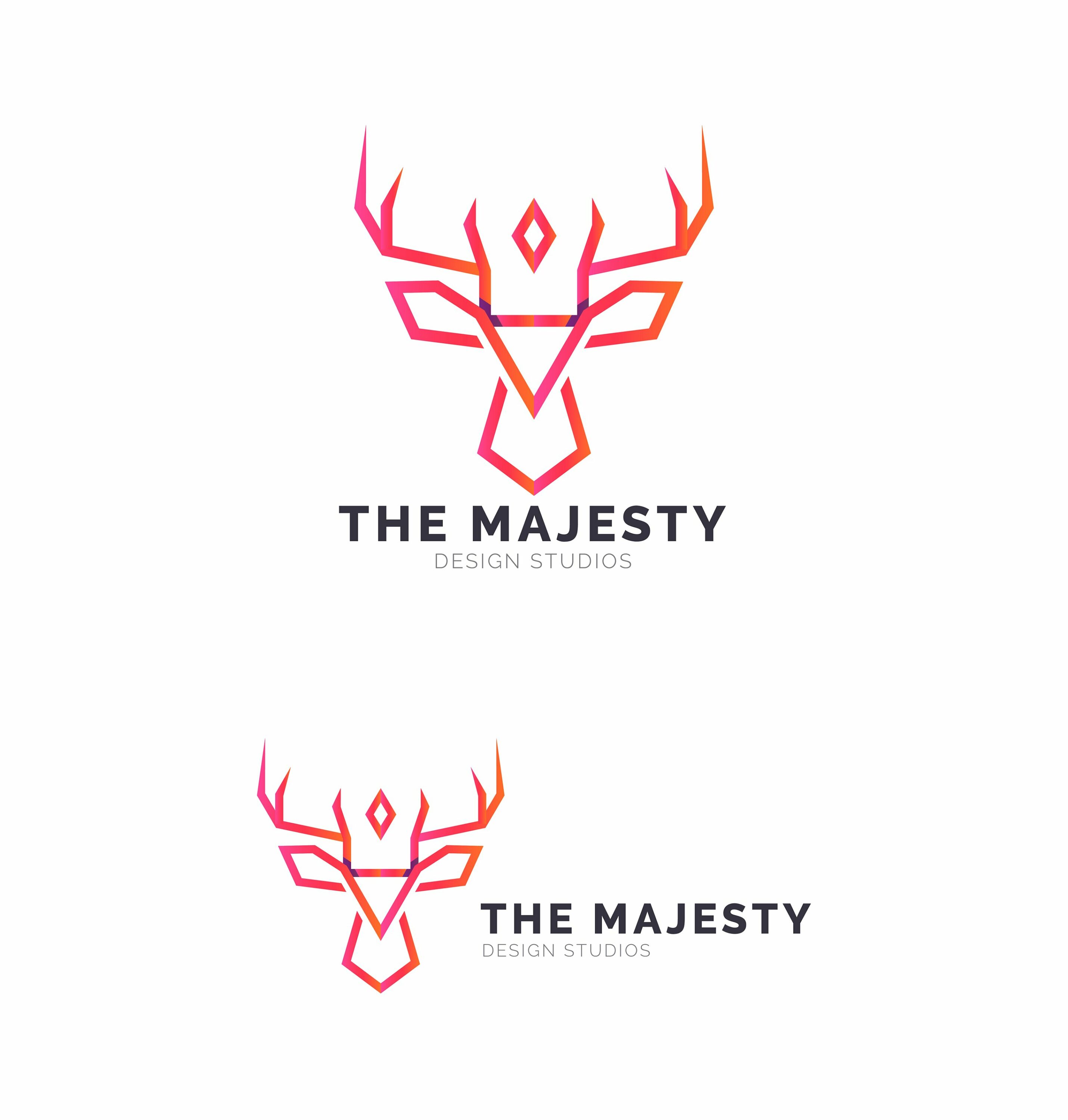 White background with luxury red deer logo.