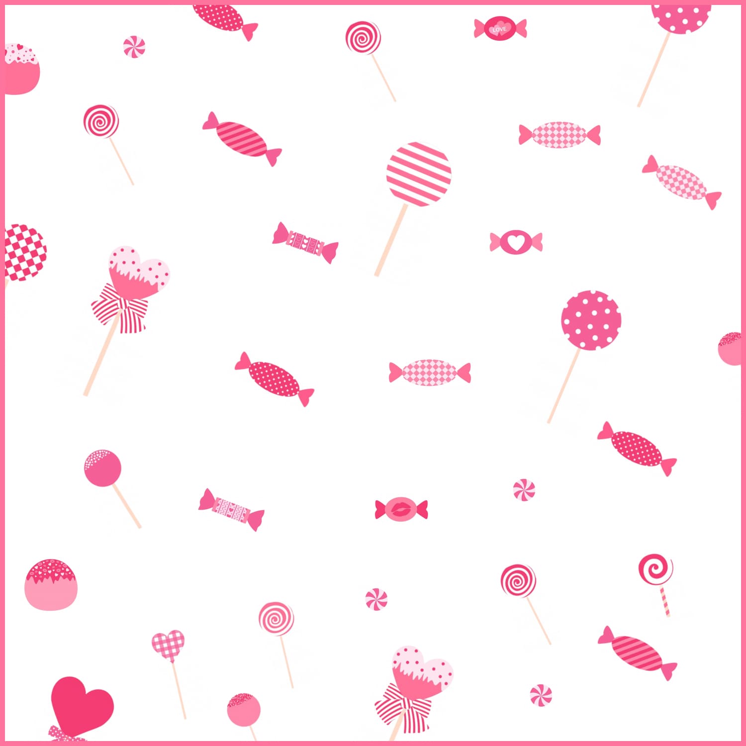 Valentine's day Candy. Lollipop SVG cover.