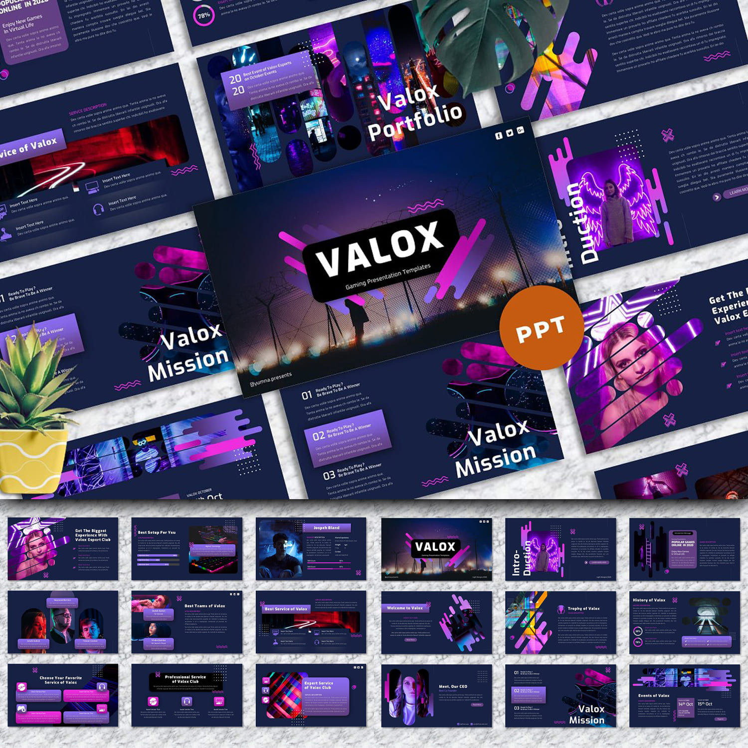 Valox - Gaming Powerpoint Template cover.