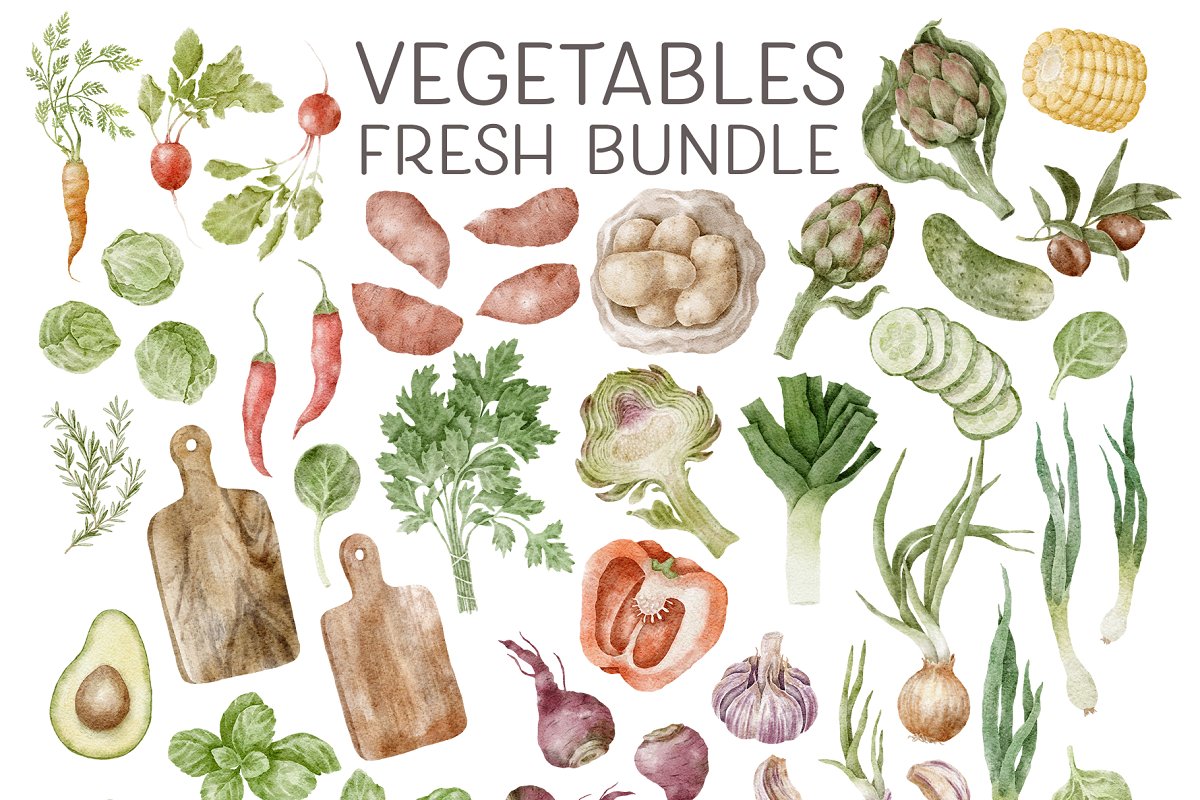 Vegetables Fresh Bundle Design.