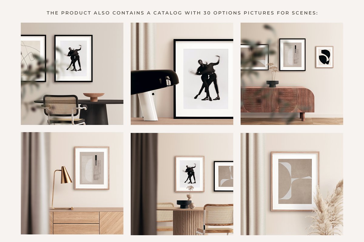 The product also contains a catalog with 30 options pictures for scenes.