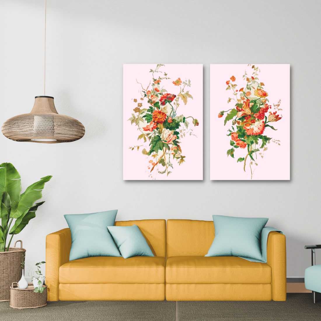 Set of 2 Piece Wall Art Printable 19th Century Art Canvas previews.