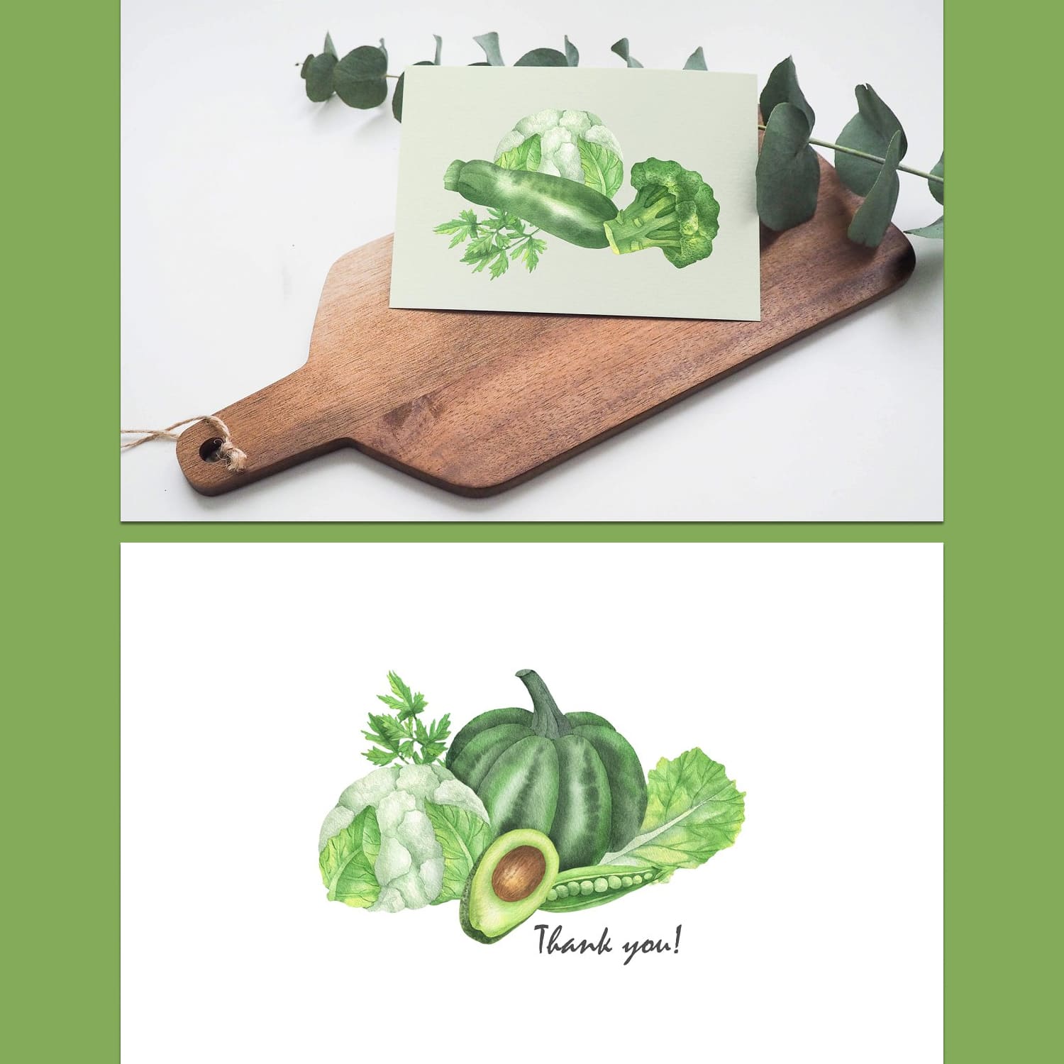 Watercolor Green Vegetables Clipart created by OlDm_Shop.