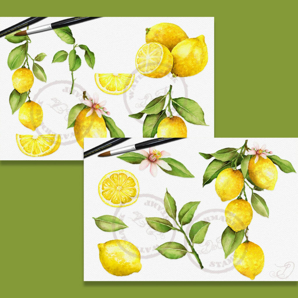 Watercolor Lemon Clip Art – MasterBundles