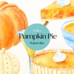 Watercolor Pumpkin Pie.