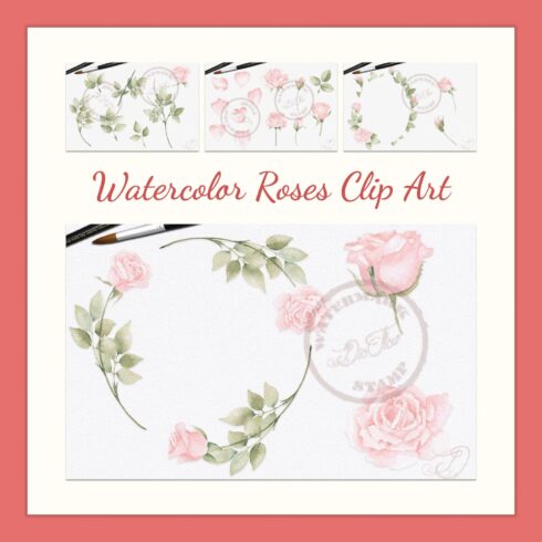 Watercolor Roses Clip Art.