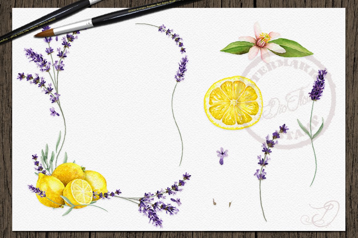 Delicata lavenders for lemon composition.