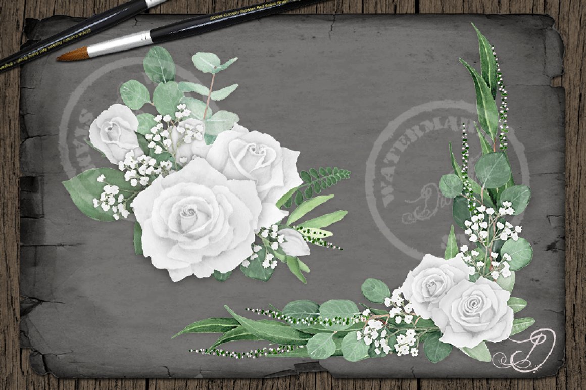 Matte grey background with delicate white flowers.