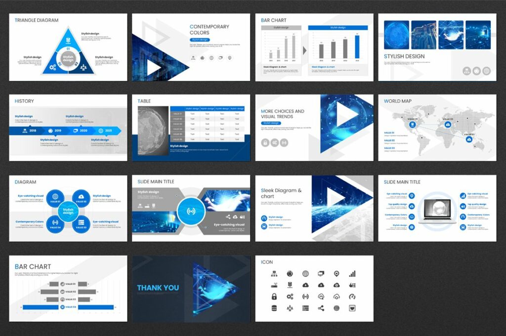 Triangle Network PPT Template – MasterBundles