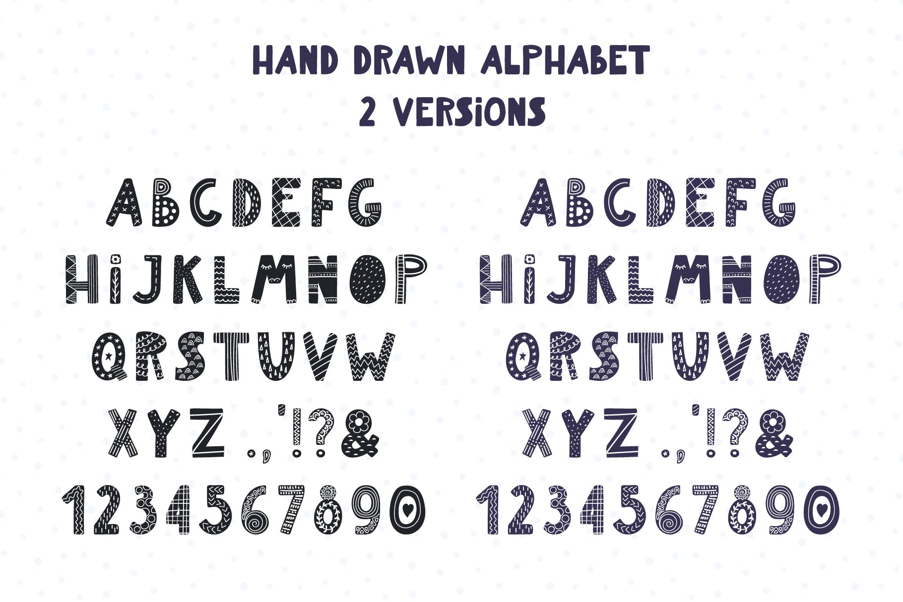 Black hand drawn alphabet.
