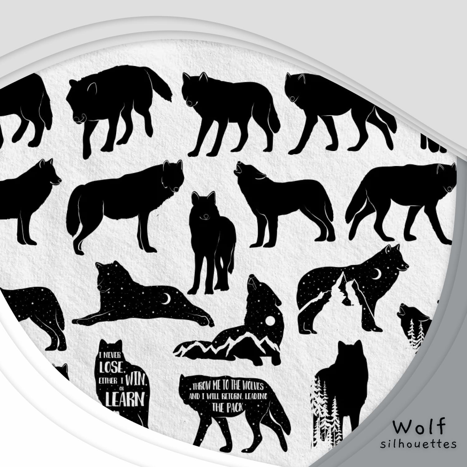Wolf silhouettes - main image preview.