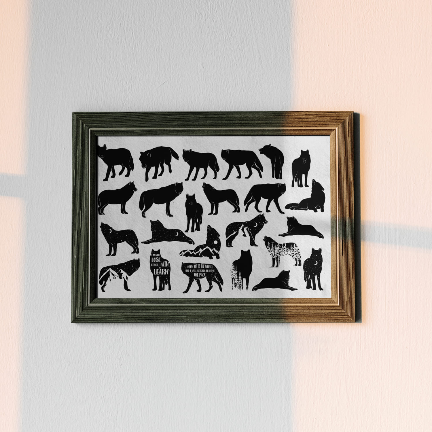 Wolf silhouettes - photo frame.