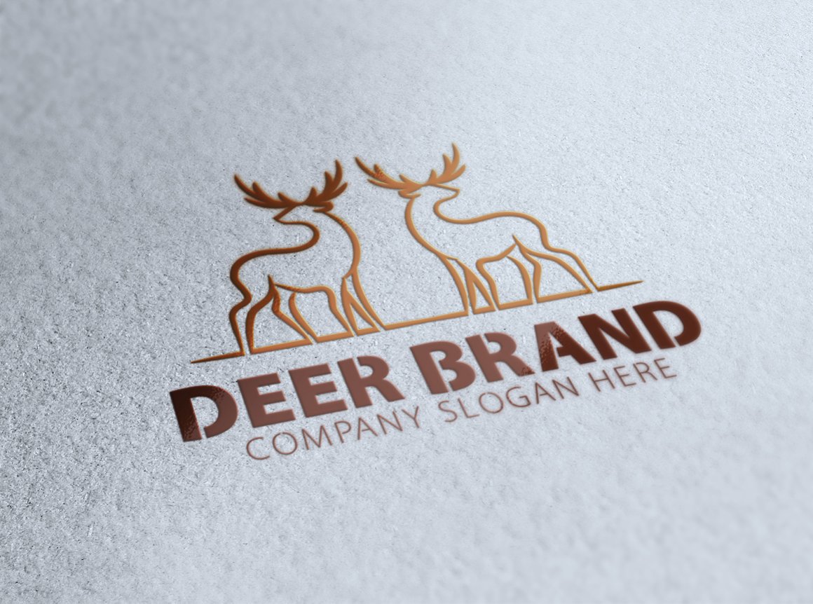 White matte paper with gold deer.