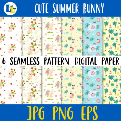 Bunny Digital Paper Pattern Background cover image.