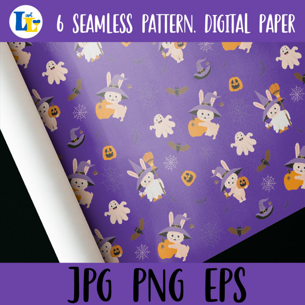 Halloween seamless pattern. Digital Paper Cute Halloween - MasterBundles