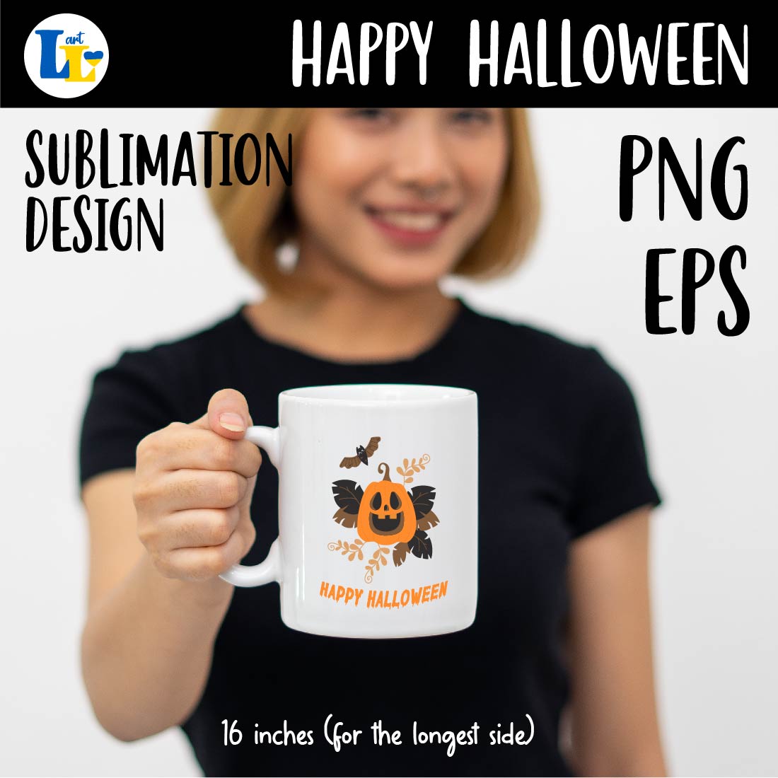 Happy Halloween Pumpkin Jack Halloween Sublimation Design cover image.