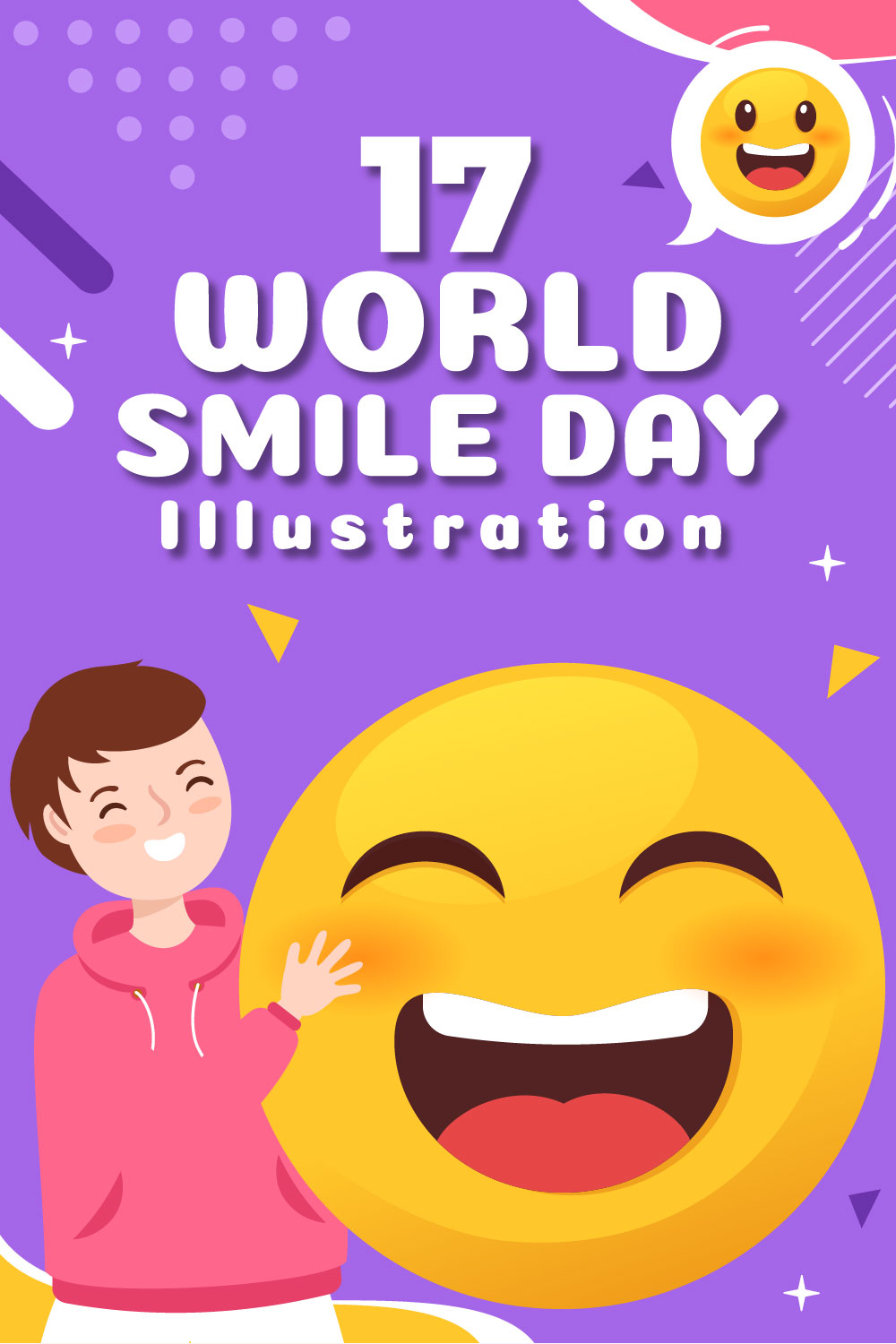 17 World Smile Day Illustration pinterest image.