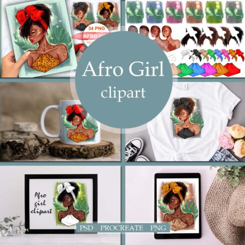 Afro Girl Clipart Cover Image.