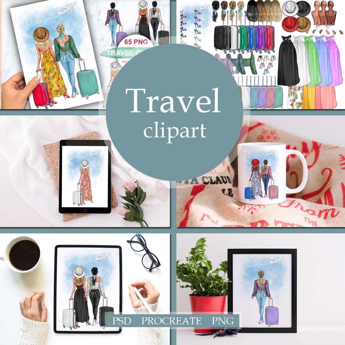 Travel Clipart Road Trip Clipart Cover Image.