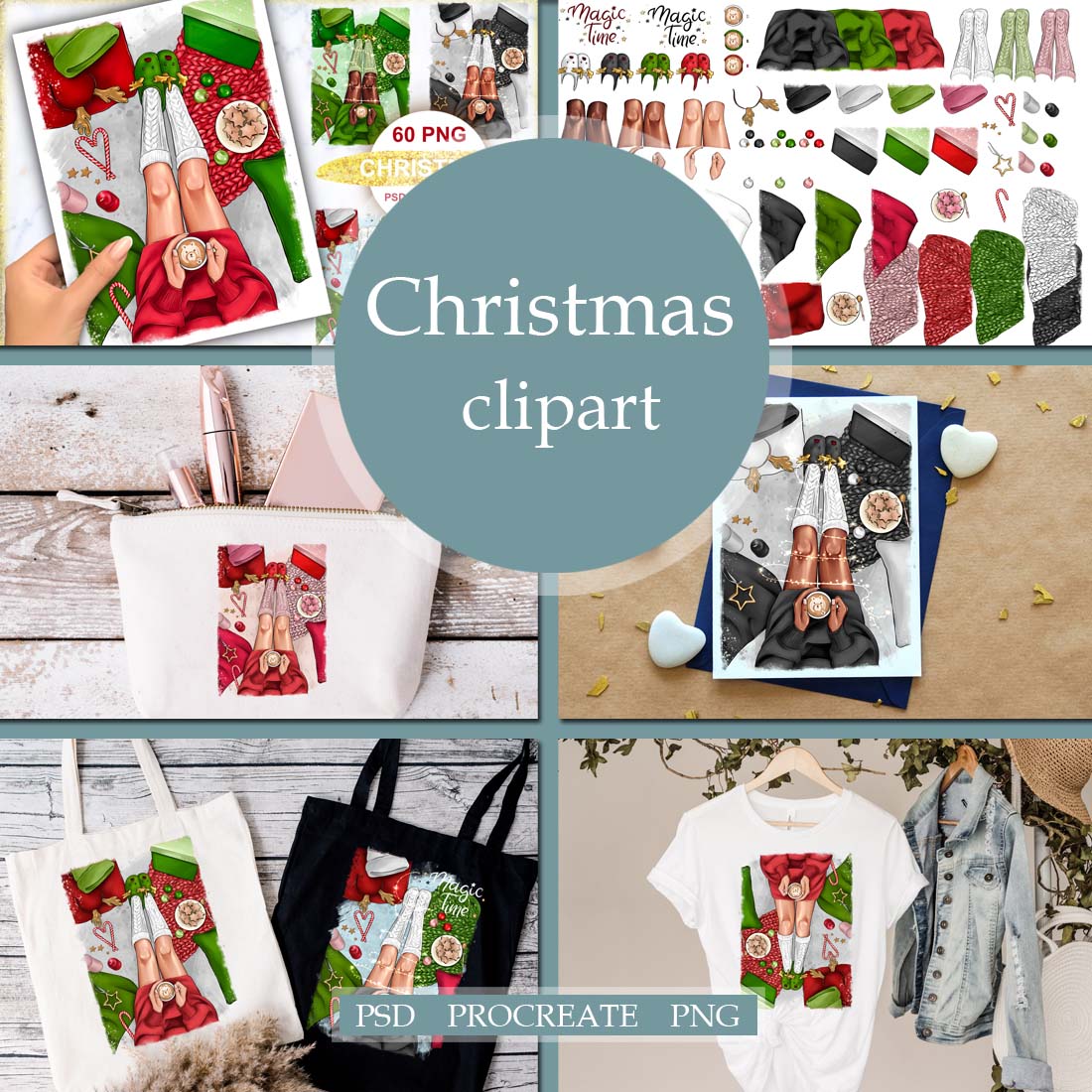 Christmas And Happy New Year Clipart Cover Image.