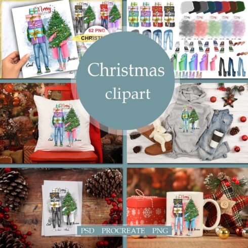 Christmas Couple Clipart Cover Image.