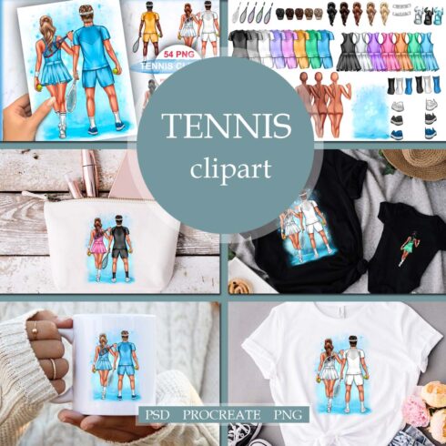 Best Friends Tennis Couple Clipart cover image.