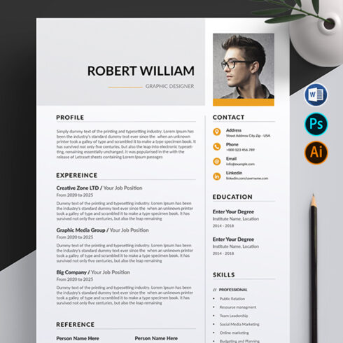 The Word Resume/CV Template cover image.