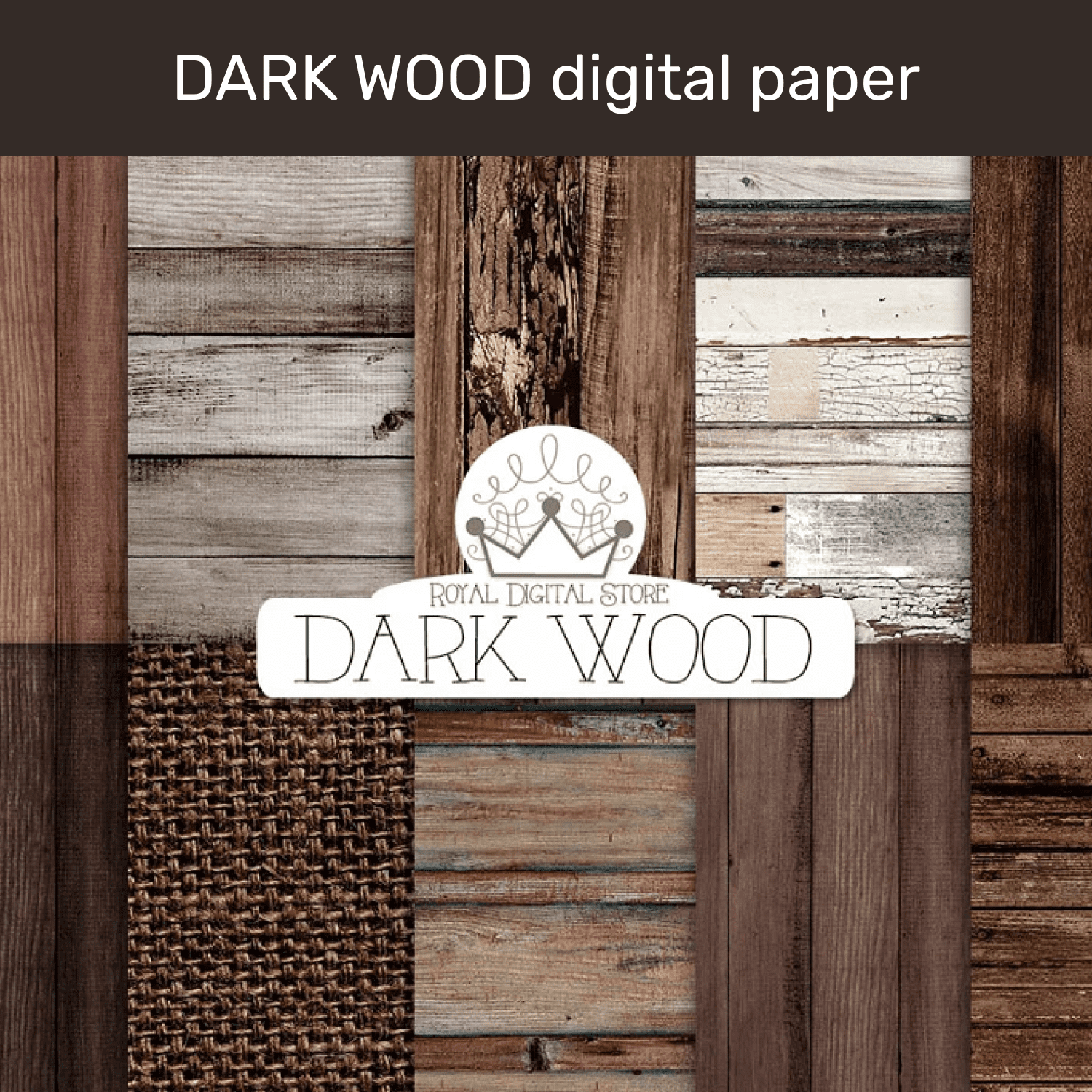 DARK WOOD digital paper cover.