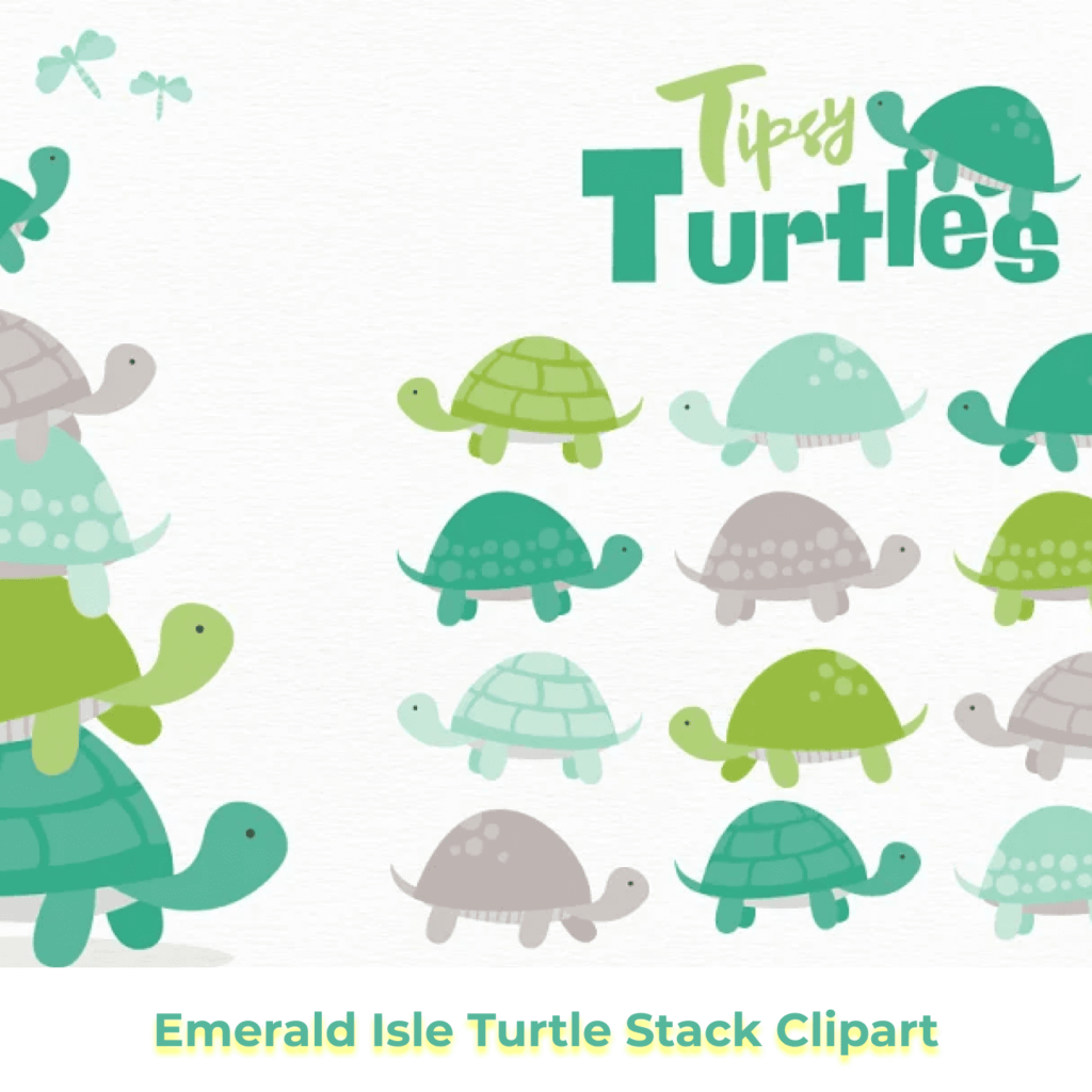 Emerald Isle Cute Sea Turtles Clipart – MasterBundles