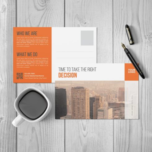 Creative Corporate Postcard Design Vector Template Layout cover image.