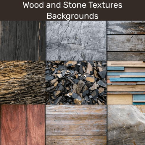 Wood and Stone Textures Backgrounds.