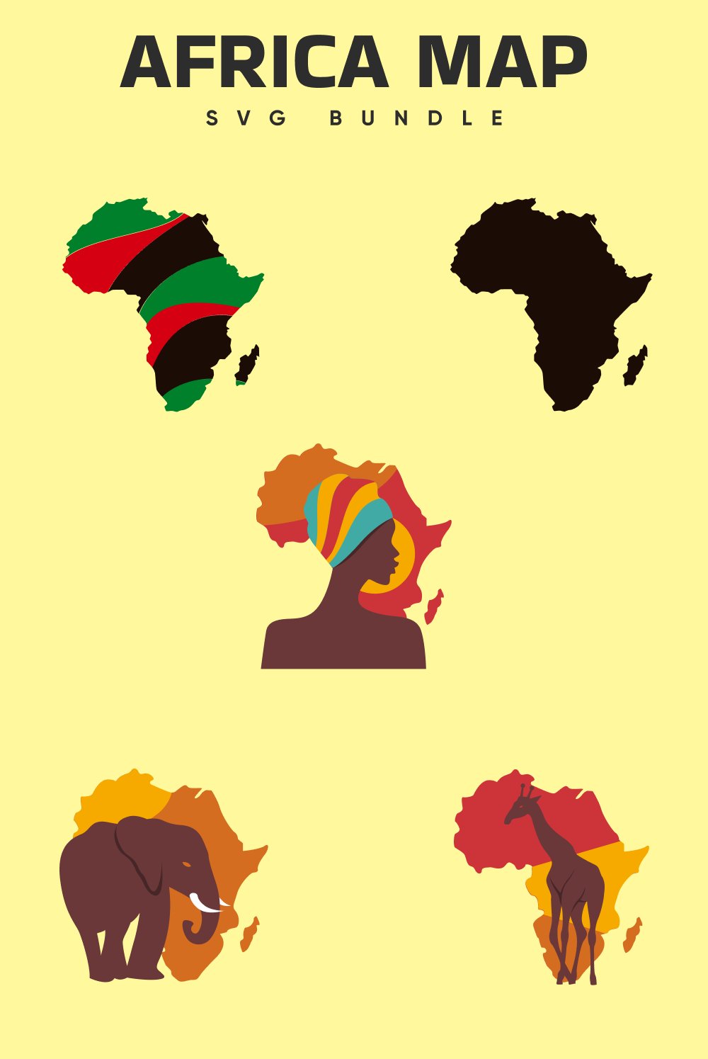 Diverse of african maps.