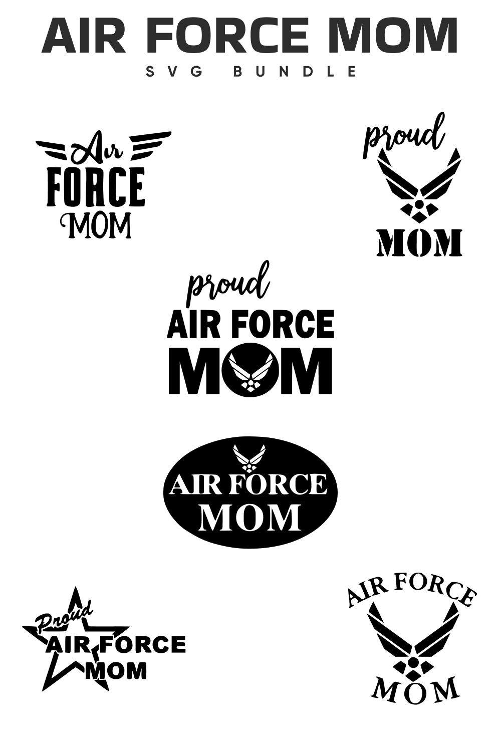 Black and white air force moms collection.