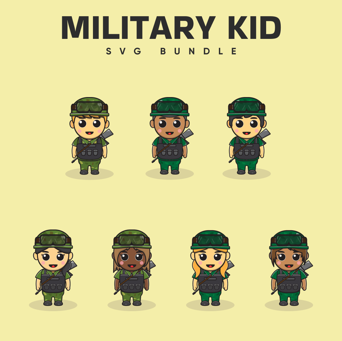 military kid svg.