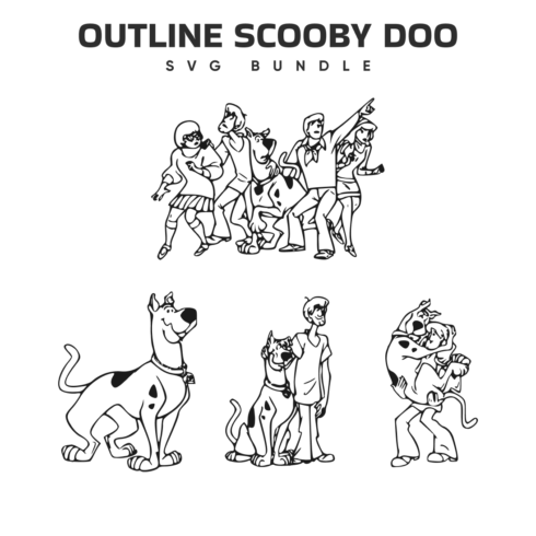 outline scooby doo svg.
