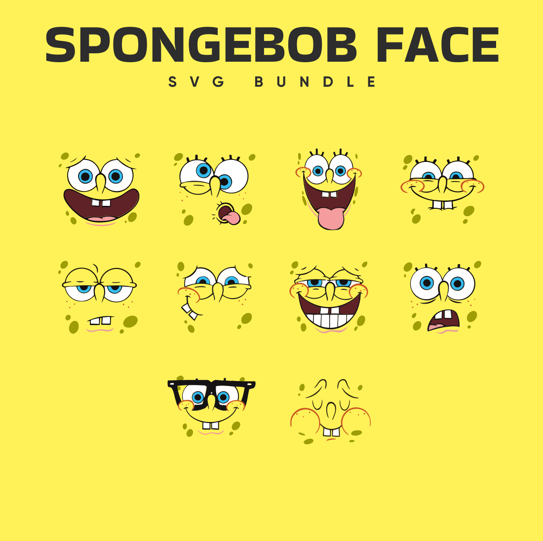 Spongebob Face Svg Spongebob Outline Svg Spongebob Sv