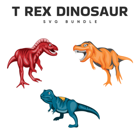 T - rex dinosaur svg bundle.