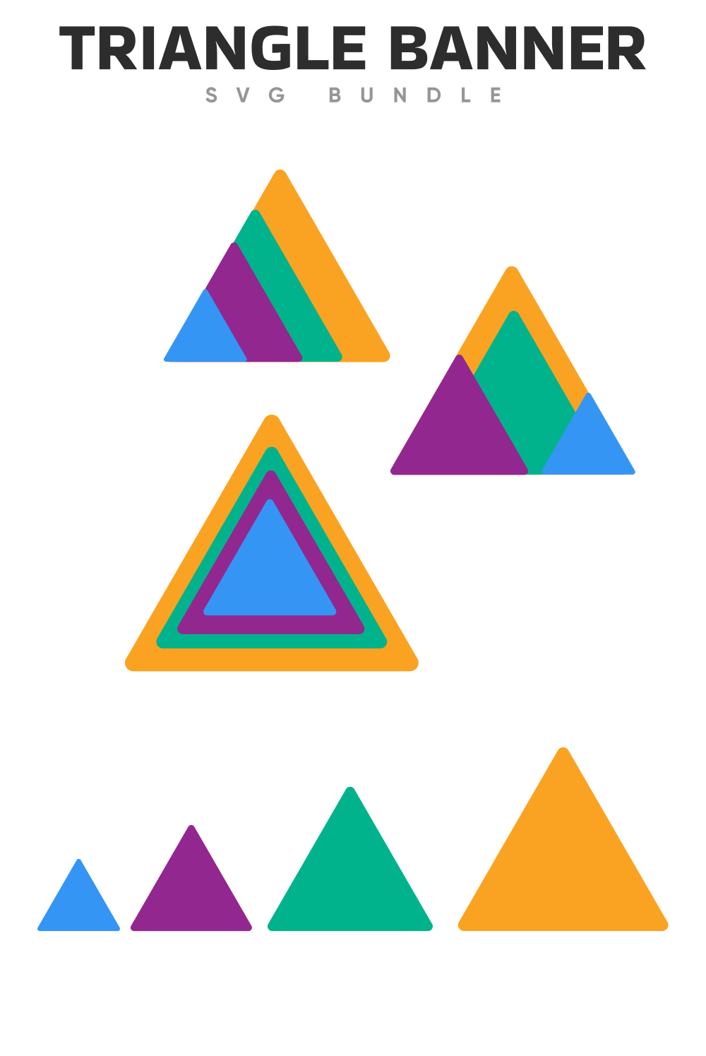 Multicolor triangle banners collection.