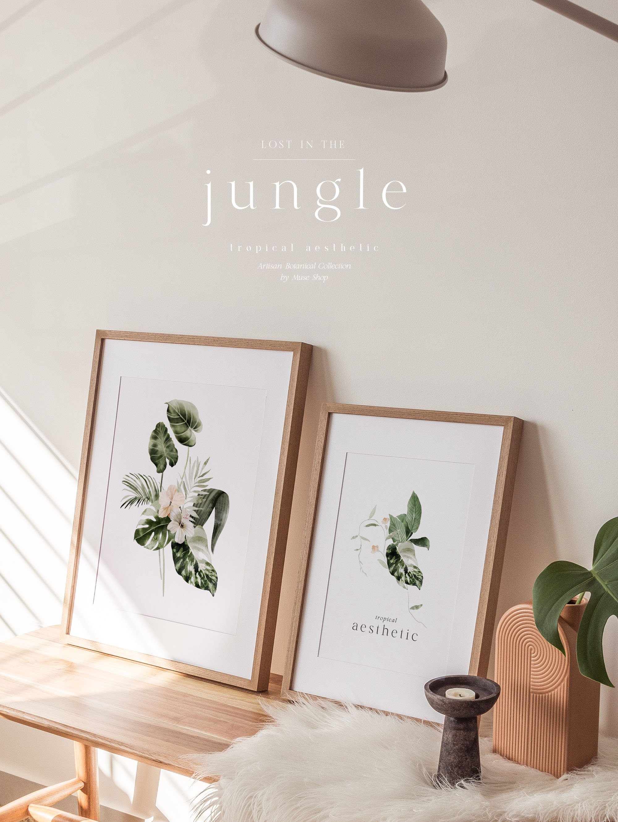 Two posters with plants.